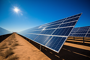 光伏太阳能板清洁能源高清摄影图