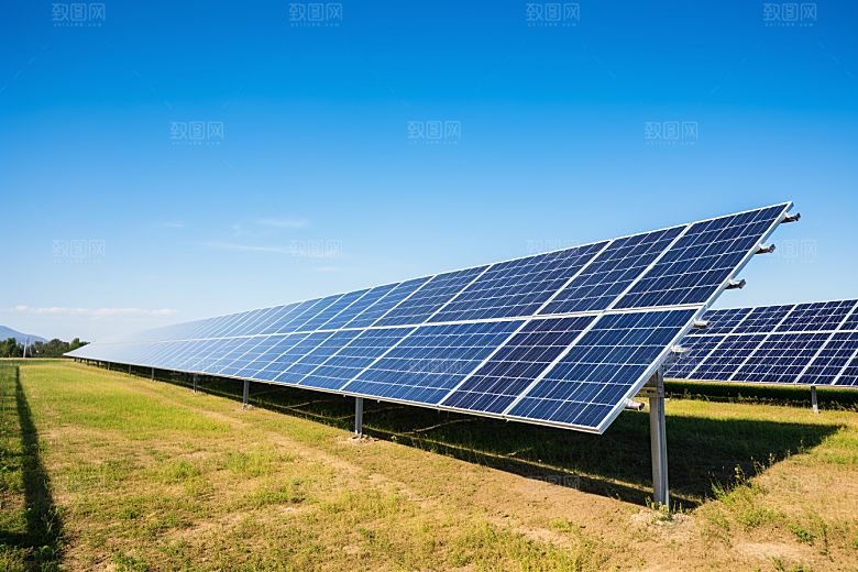 光伏太阳能板太阳能发电清洁能源摄影图