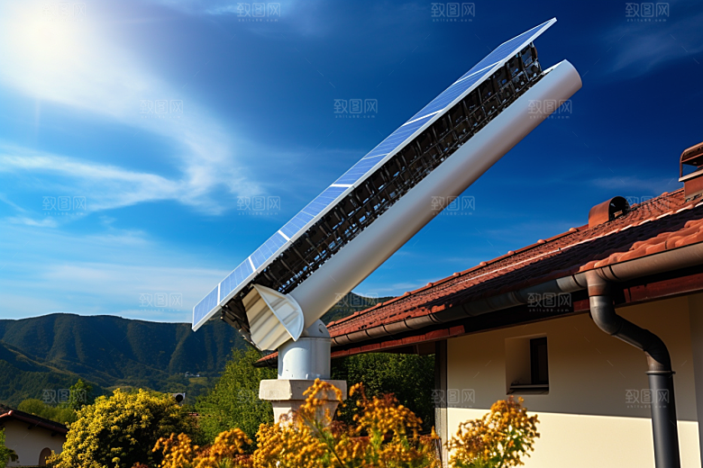光伏太阳能板清洁能源太阳能发电摄影图