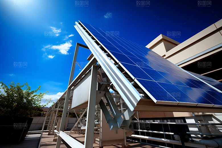 光伏太阳能板太阳能发电发电站摄影图