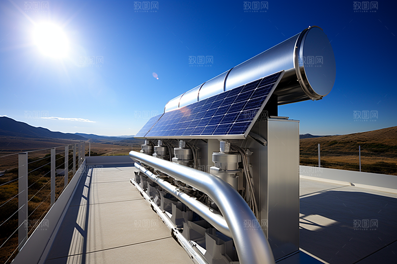 光伏太阳能板太阳能发电绿色摄影图