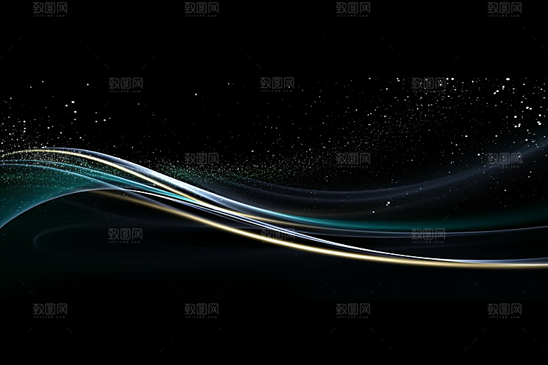 光线波长粒子科技感背景图