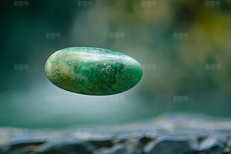玉石珠宝绿色光泽素材