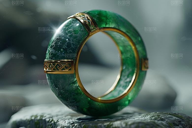玉石珠宝精致绿色素材