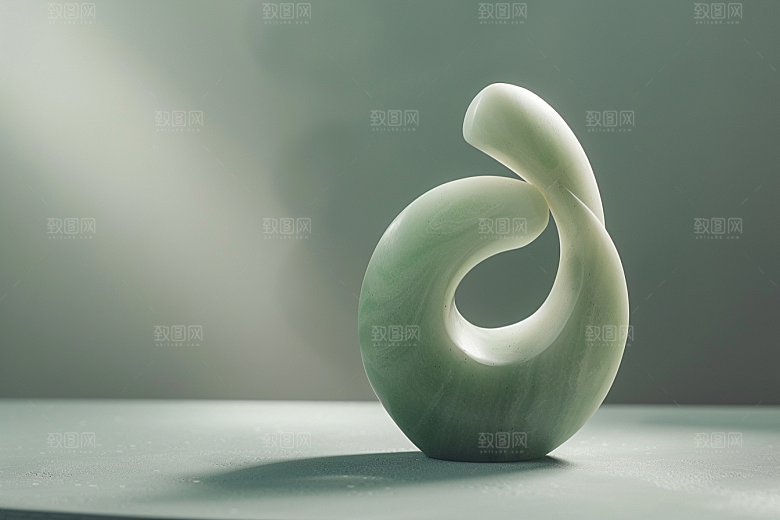 玉石珠宝润泽绿色素材