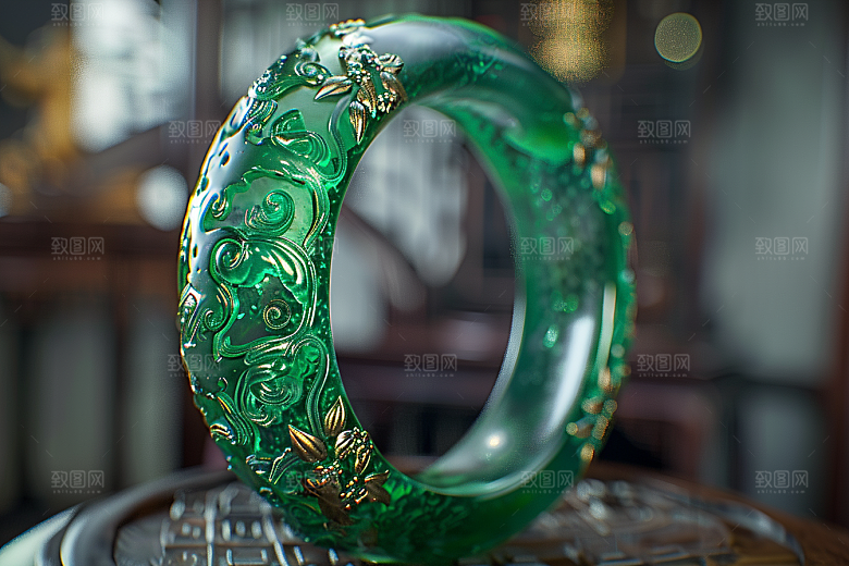 玉石珠宝绿色奢华素材