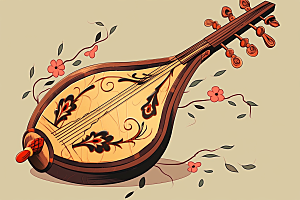中国风琵琶音乐装饰插画