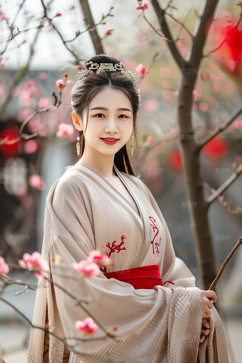 花卉汉服人物高清古风摄影图