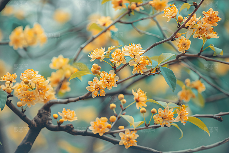 桂花植物高清摄影图