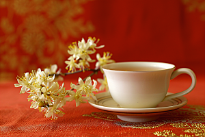 桂花花卉芳香摄影图