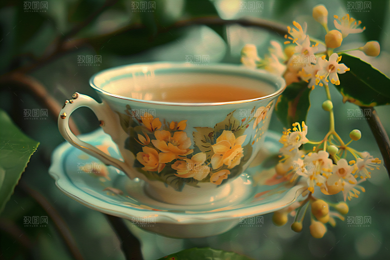 桂花花朵秋季摄影图