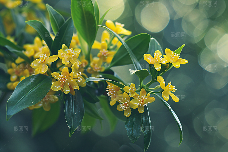 桂花植物清新摄影图
