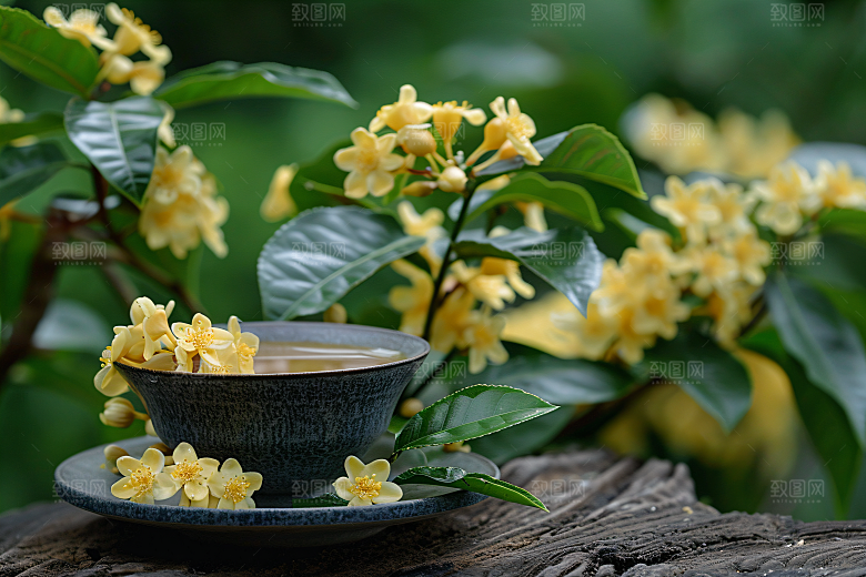 桂花花卉唯美摄影图