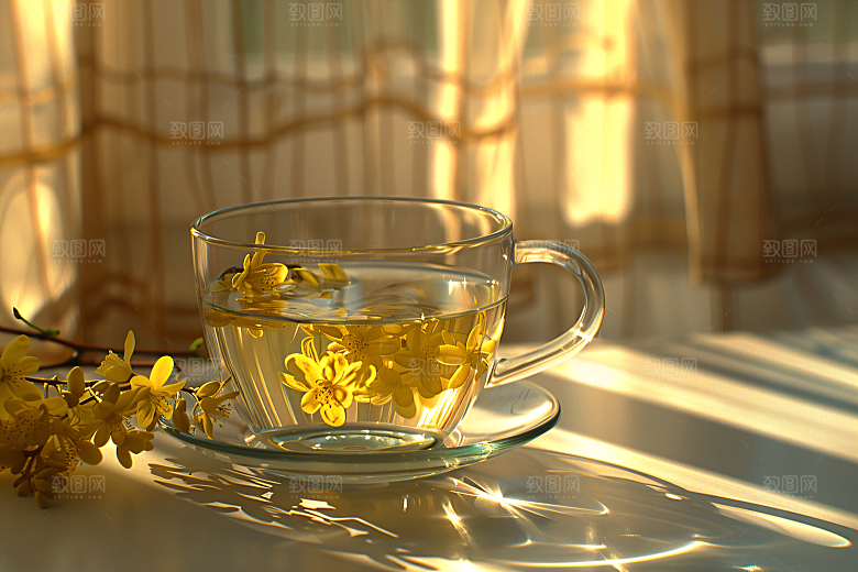 桂花花卉芳香摄影图