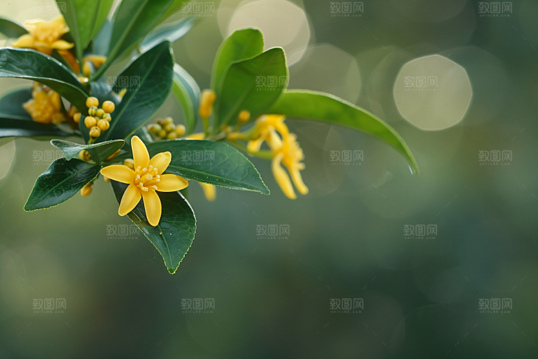桂花清新金桂摄影图