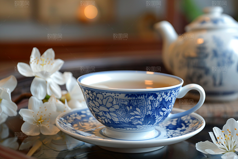 桂花清新花朵摄影图