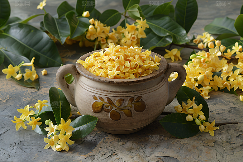 桂花花卉金桂摄影图