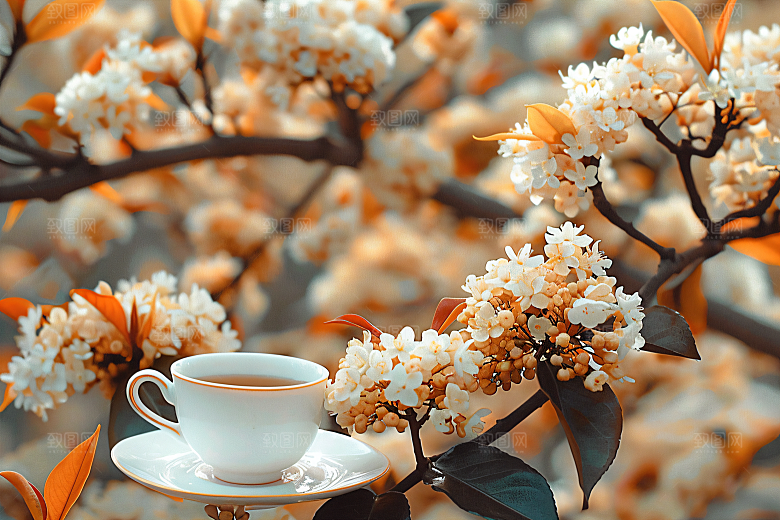 桂花四季桂芬芳摄影图