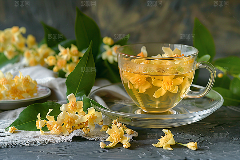 桂花植物清新摄影图