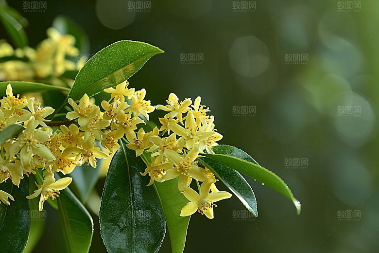 桂花花卉唯美摄影图