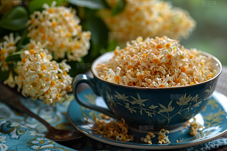 桂花花卉唯美摄影图