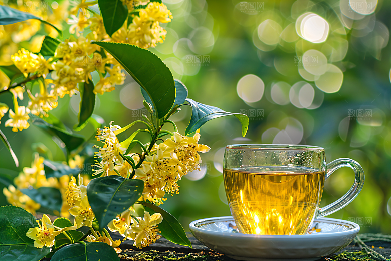 桂花植物花朵摄影图