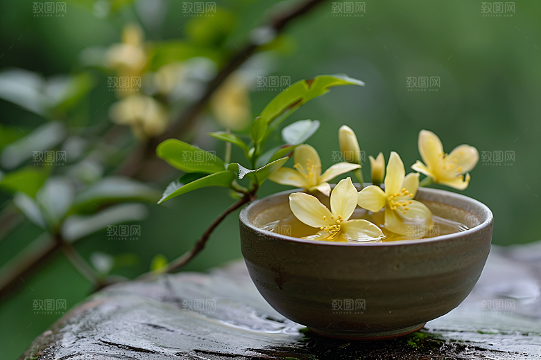 桂花清新四季桂摄影图