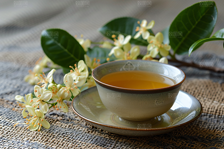 桂花树木初秋摄影图