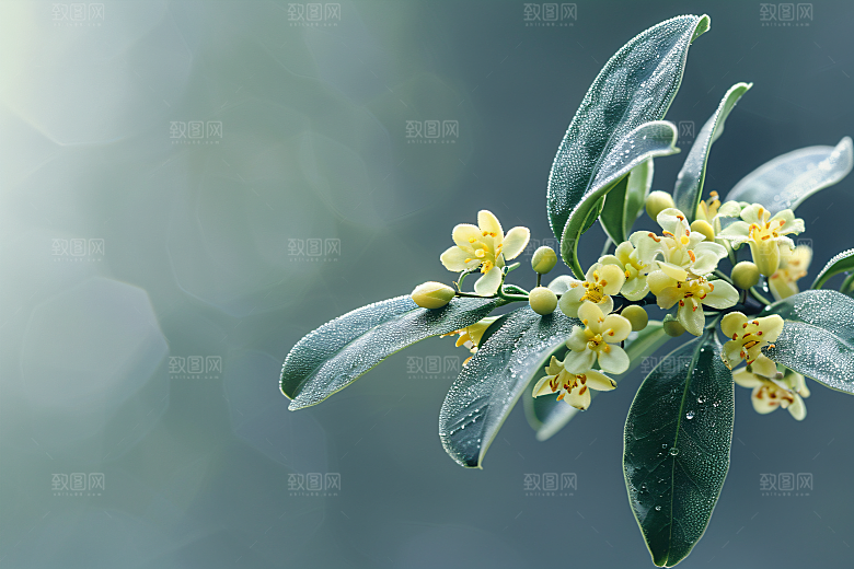 桂花花卉唯美摄影图