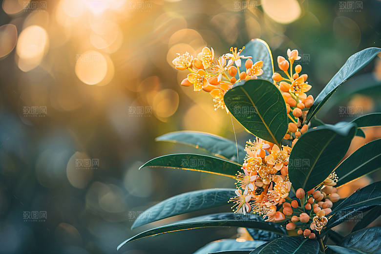 桂花树木芳香摄影图