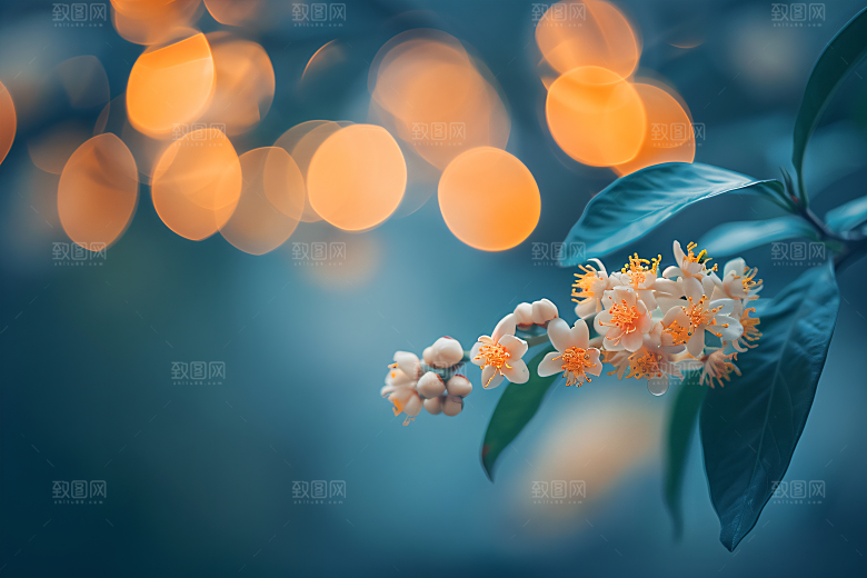 桂花花卉芬芳摄影图
