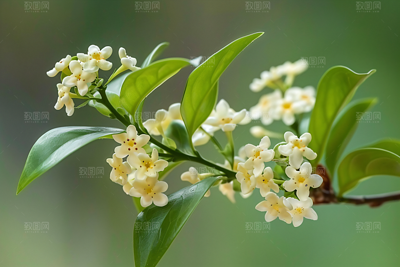桂花花卉清新摄影图