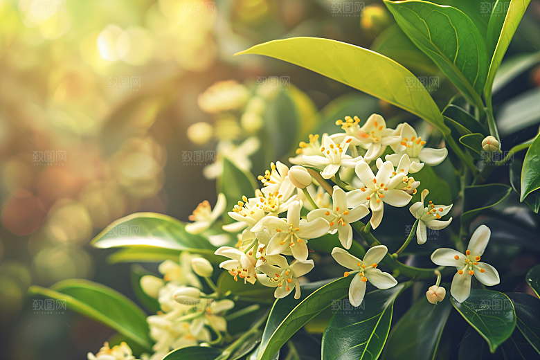桂花植物清新摄影图