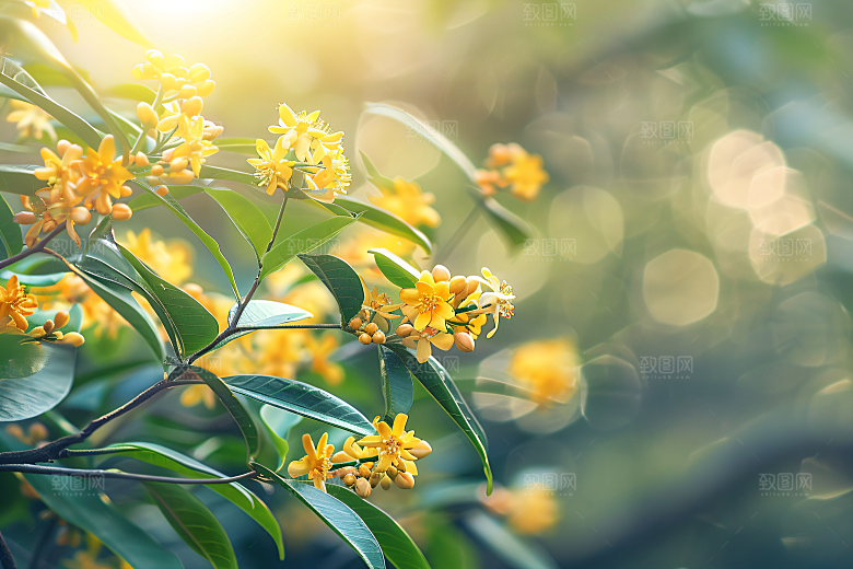 桂花自然花卉摄影图