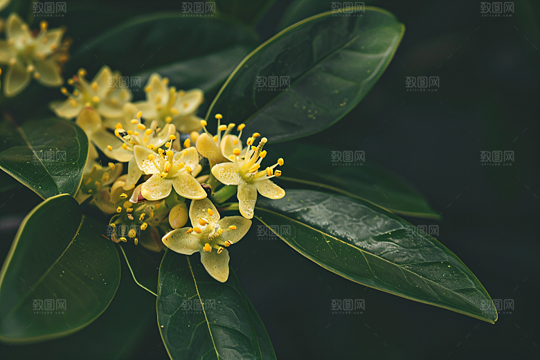 桂花清新植物摄影图