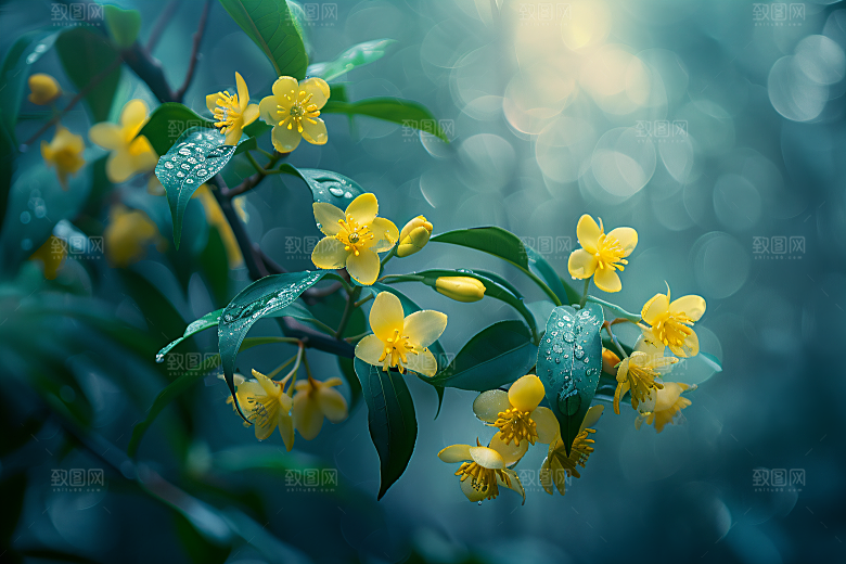 桂花花朵高清摄影图