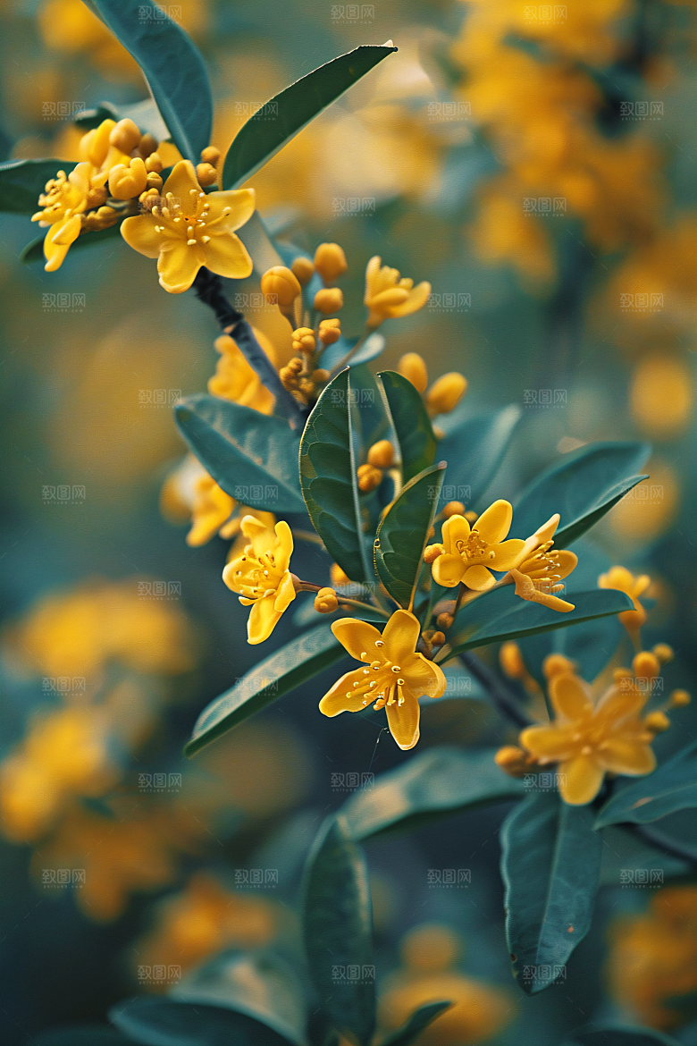 桂花花朵高清摄影图