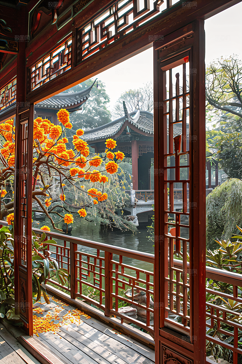 桂花芳香自然摄影图