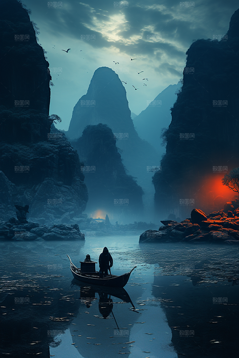 桂林山水旅游广西摄影图