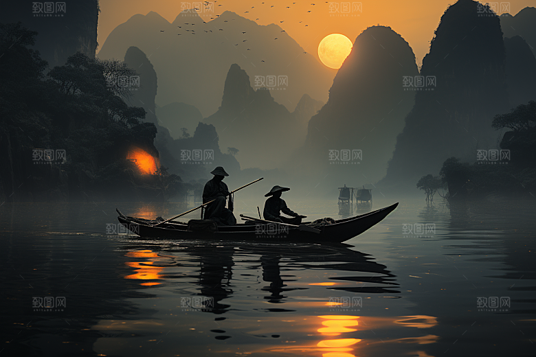桂林山水旅游唯美摄影图