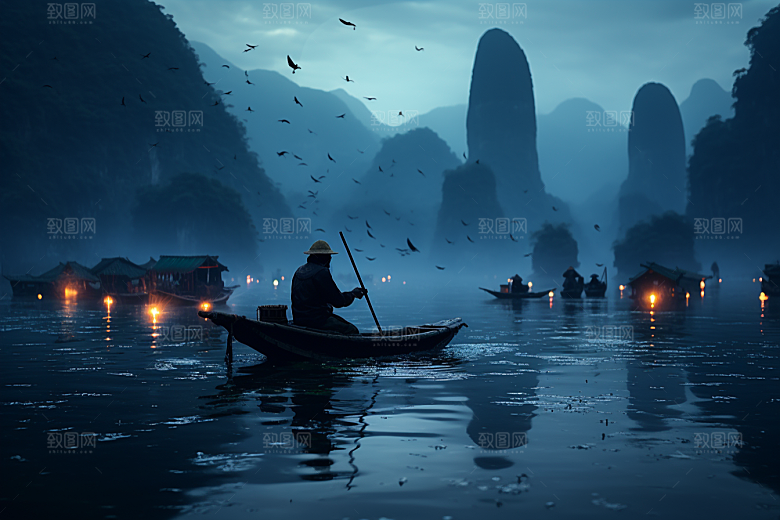 桂林山水自然旅行摄影图