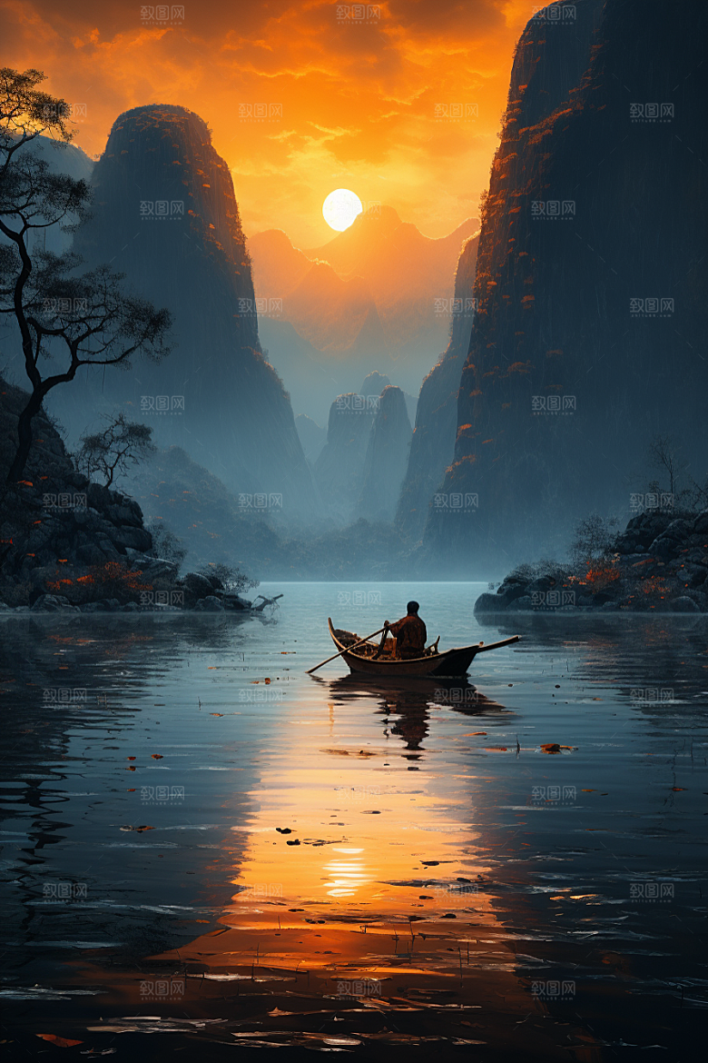 桂林山水唯美旅行摄影图