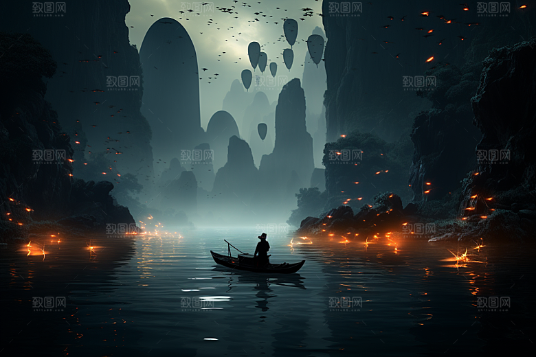桂林山水旅游旅行摄影图