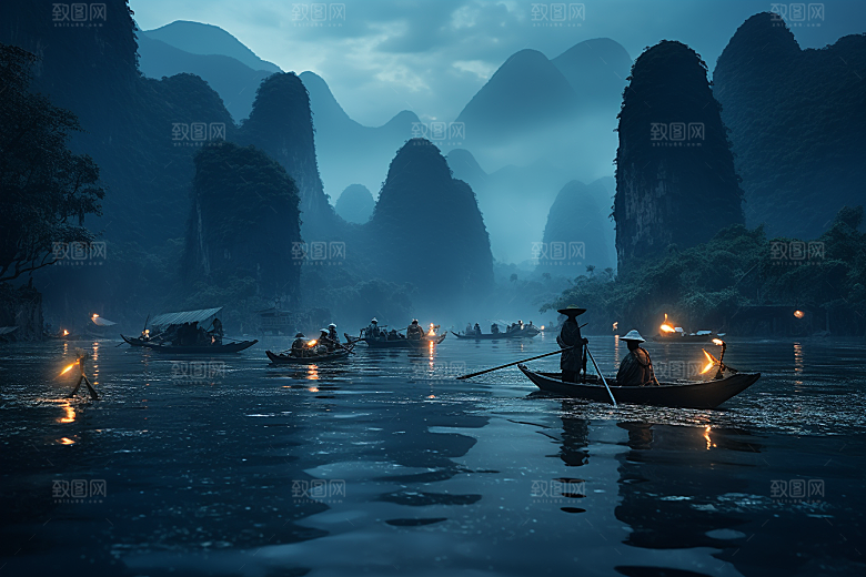 桂林山水风光大气摄影图