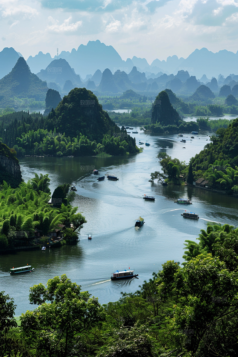 桂林山水风光广西摄影图