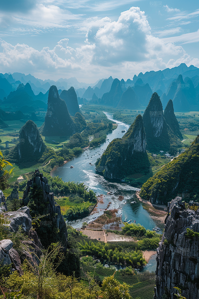 桂林山水自然漓江摄影图