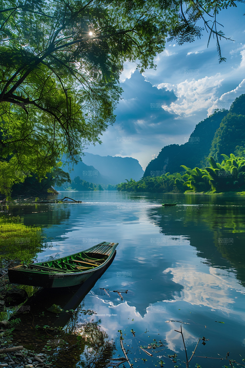 桂林山水旅游喀斯特地貌摄影图