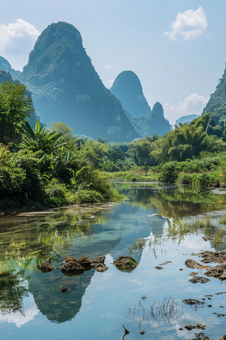 桂林山水唯美广西摄影图