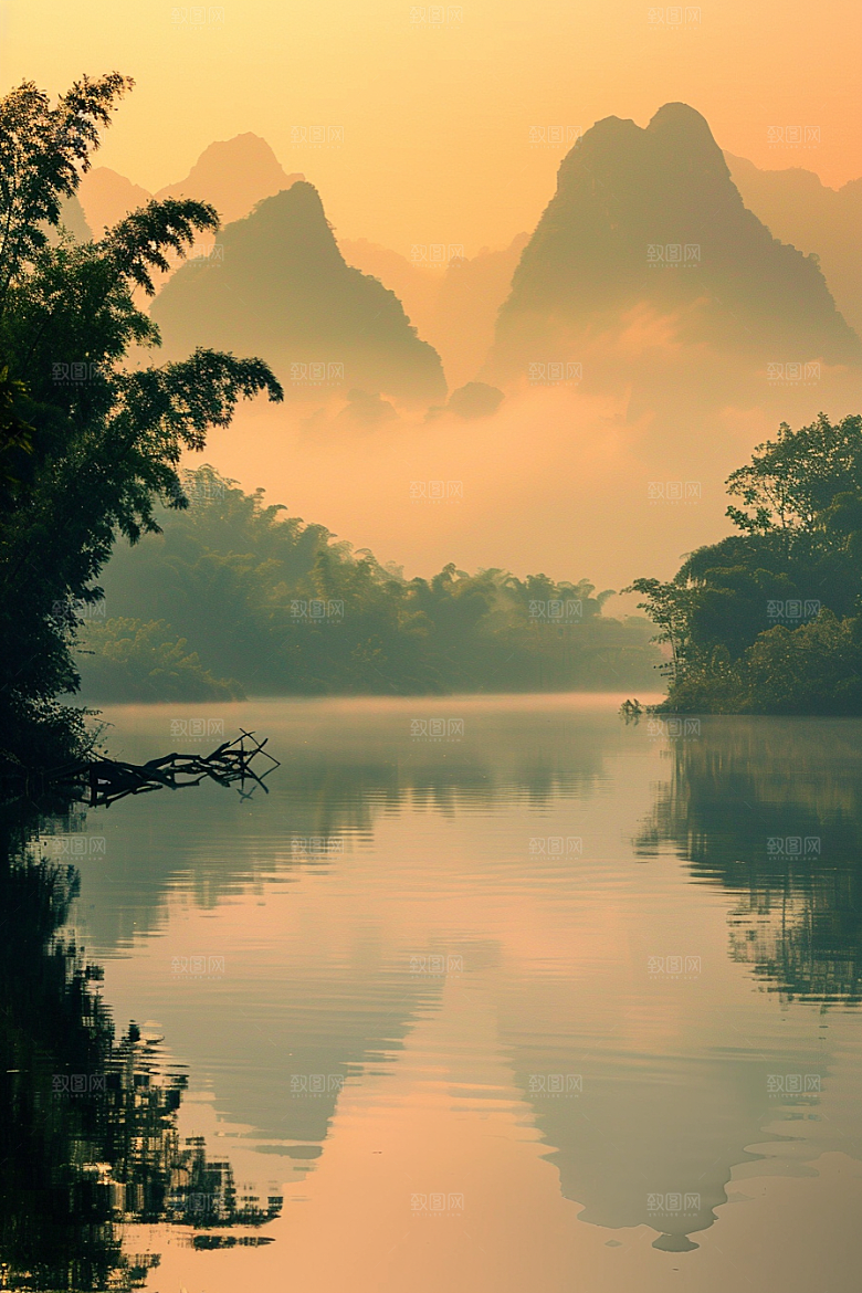 桂林山水漓江旅游摄影图