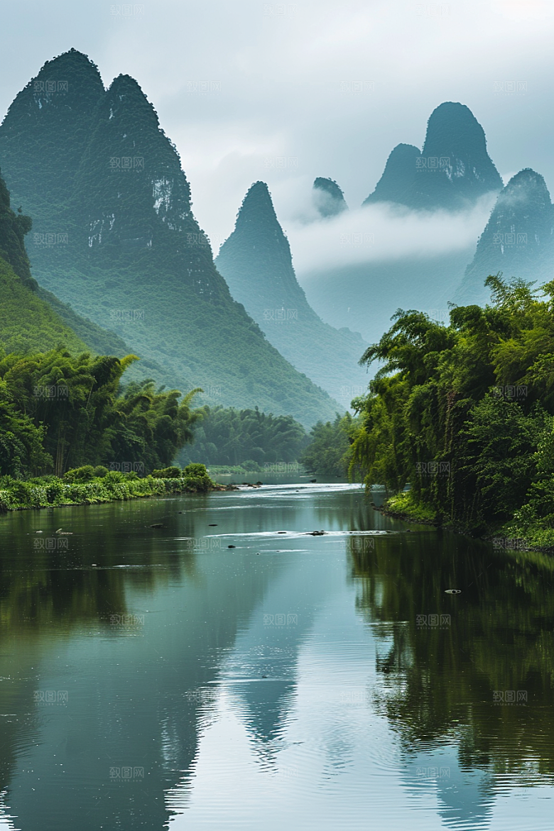 桂林山水精致阳朔摄影图